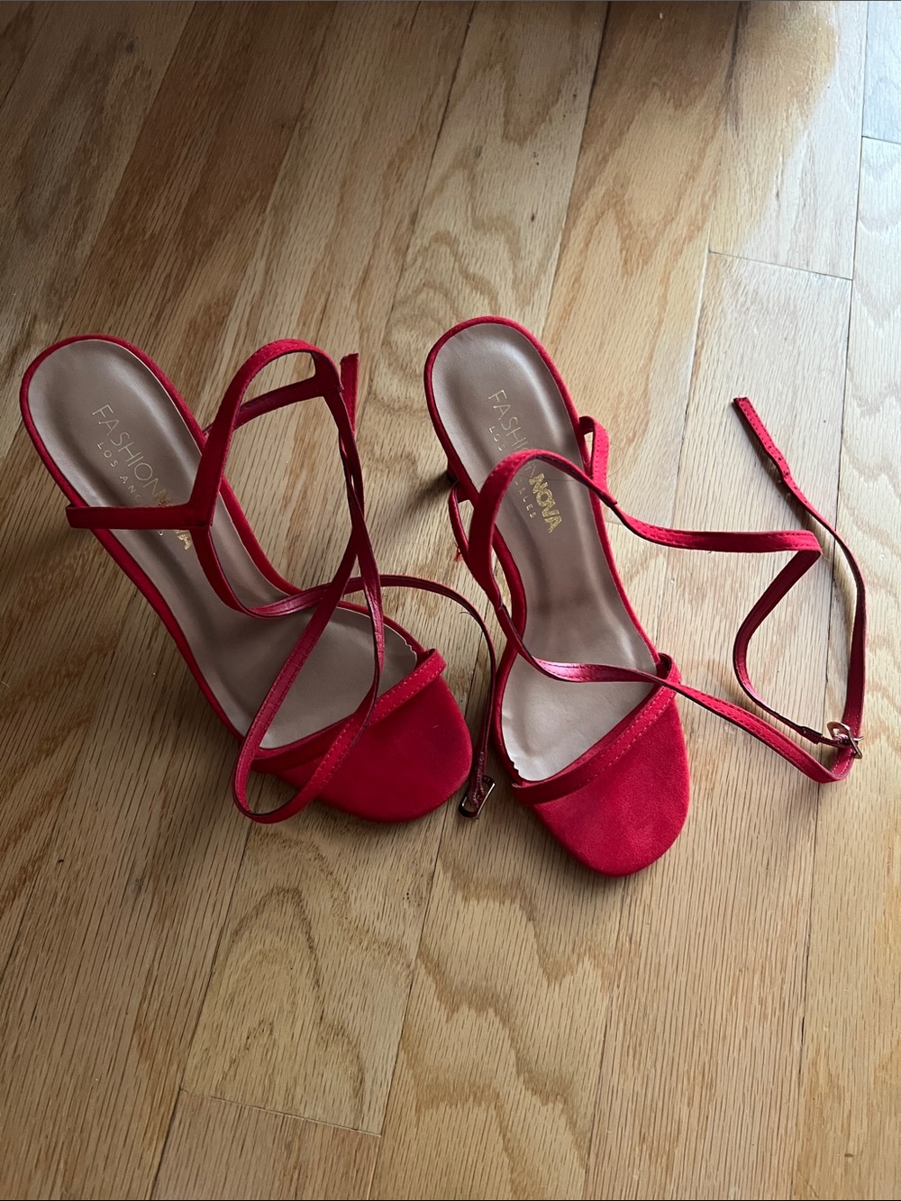 Fashion Nova Red Strappy High Heel Sandals